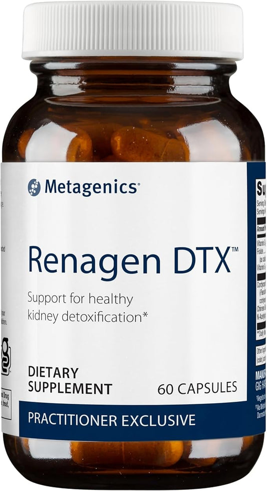 Metagenics Renagen DTX - Healthy Kidney Detoxification* - for Heart Health* - with Vitamin B6, Folate, Vitamin B12 & Cordyceps - Nutritional Supplement - Non-GMO - Gluten-Free - 60 Capsules