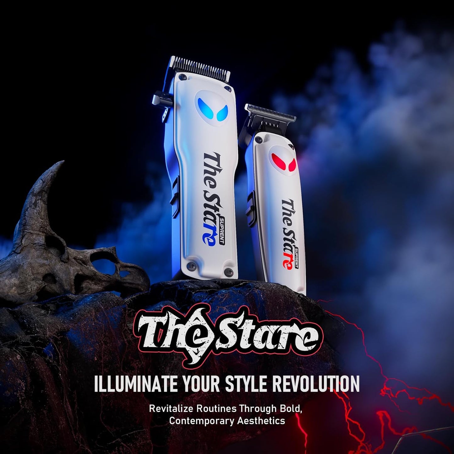 SUPRENT Hair Clippers for Men Professional – 7500 RPM Cordless Hair Cutting Kit, Electric Clippers and Trimmer Combo Set, Rechargeable Haircut Kit for Barber & Home Use (White)