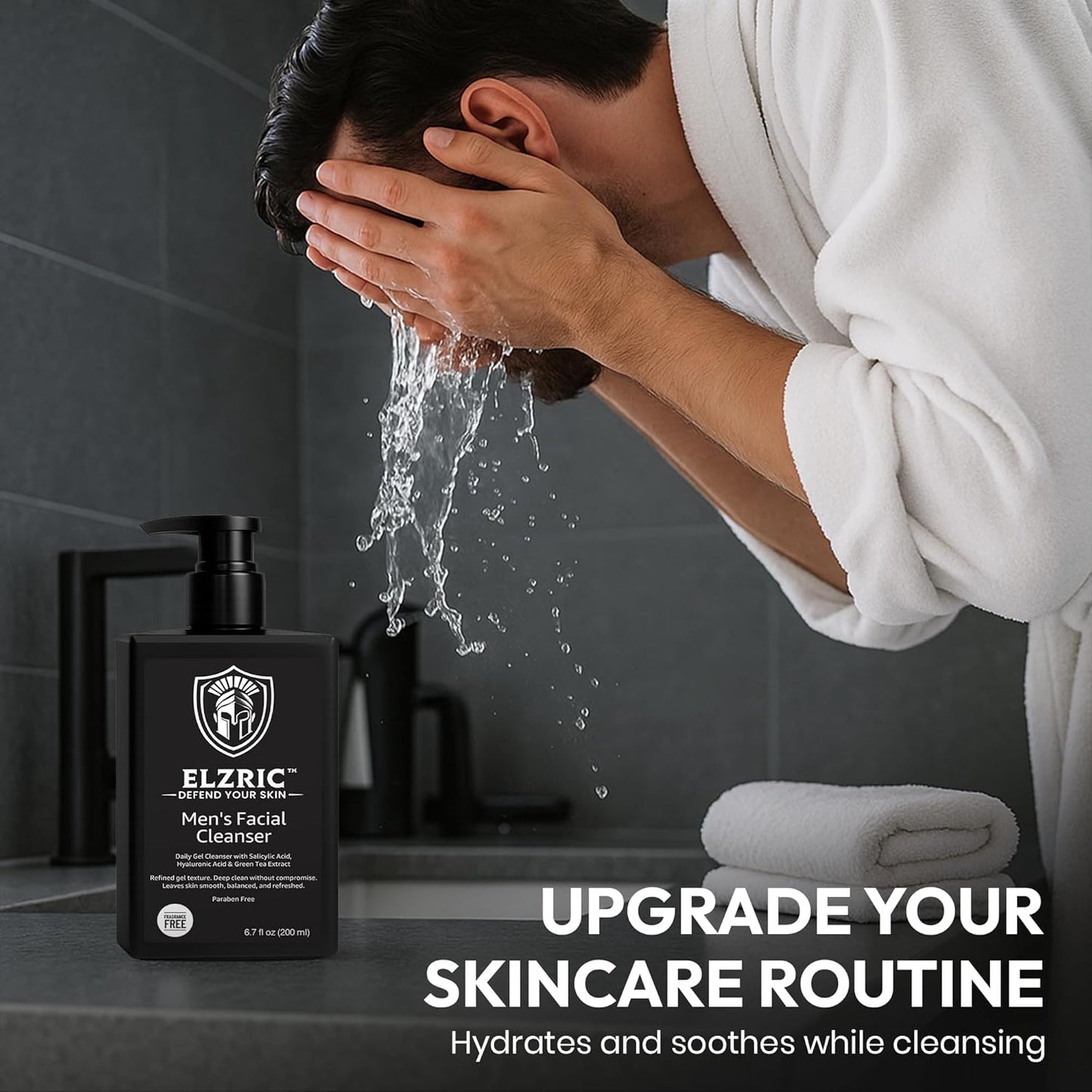 Men’s Facial Cleanser – Gentle Exfoliating & Deep Cleansing Face Wash for Dry, Sensitive, Oily & Acne-Prone Skin – Daily Hydrating Skincare with Salicylic Acid, Green Tea & Amino Acids – 6.7 oz