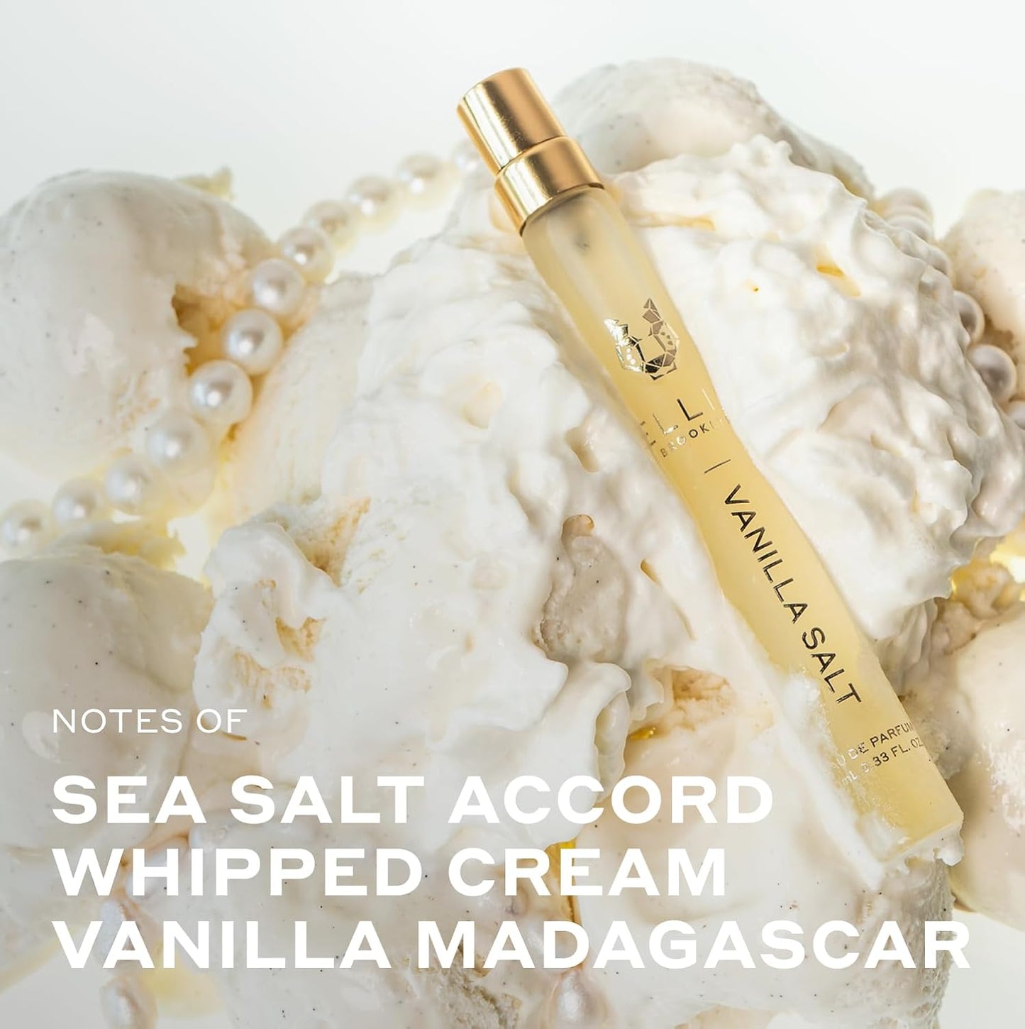 Ellis Brooklyn VANILLA SALT Eau de Parfum Travel Spray 0.33oz / 10ml - Gourmand Vanilla Perfume with Sea Salt, Luminous Musk, and Jasmine- Clean, Vegan, Cruelty-Free, Long Lasting Perfumes for Women