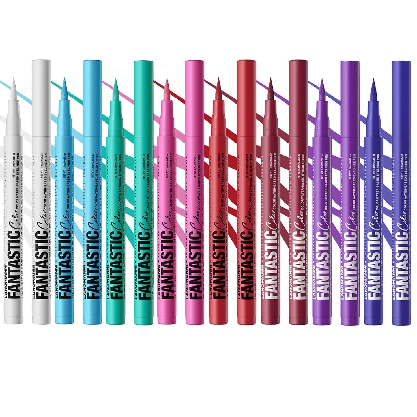 LANGMANNI 4 Colors Matte Liquid Eyeliner Set, Neon Colorful Pigmented With Long-lasting, Smudgeproof & Waterproof Eye Liner Makeup for Bold & Stunning Looks - Gift for Girls(#12345678)