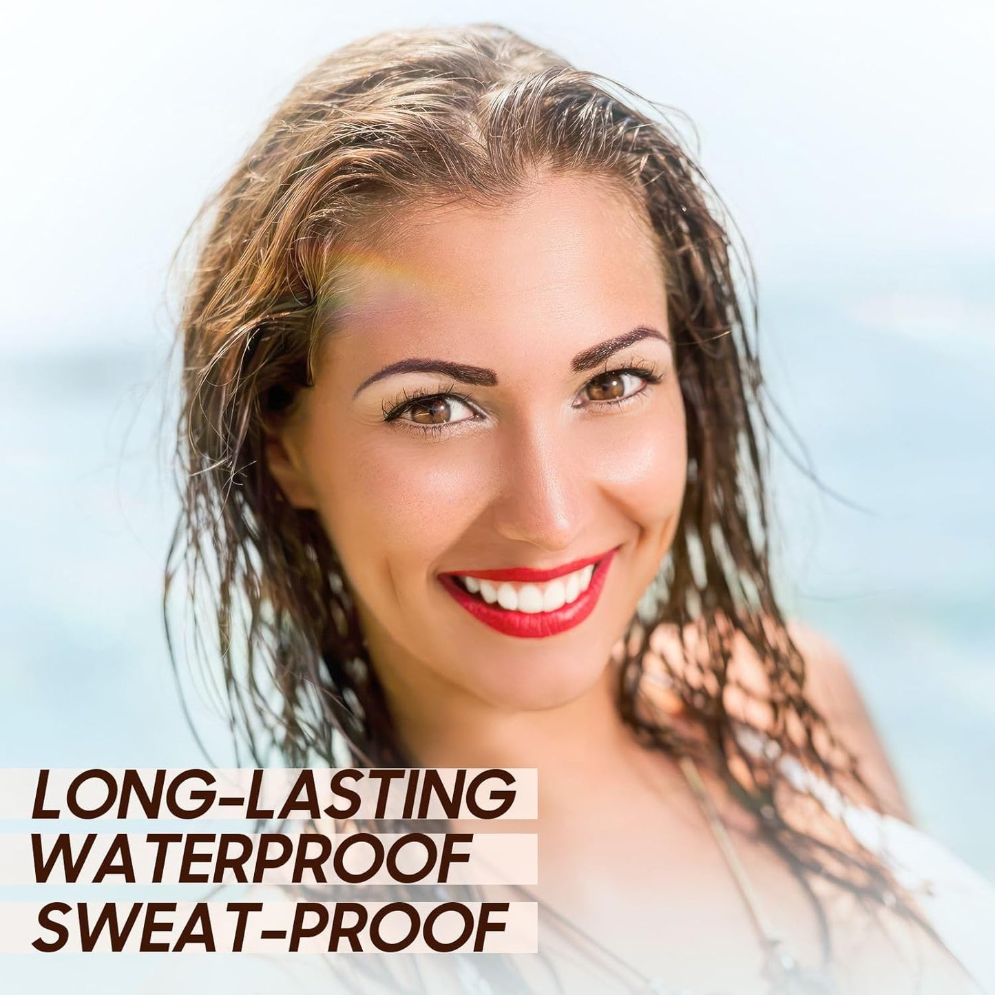 Brow Tattoo Peel Off - Eyebrow Gel with Eyebrow Stencils Long-Lasting Makeup, Brow Gel Eyebrow Tattoos Waterproof, Eye Brow Pencils Create Full Voluminous Brows for Women (Dark Brown)