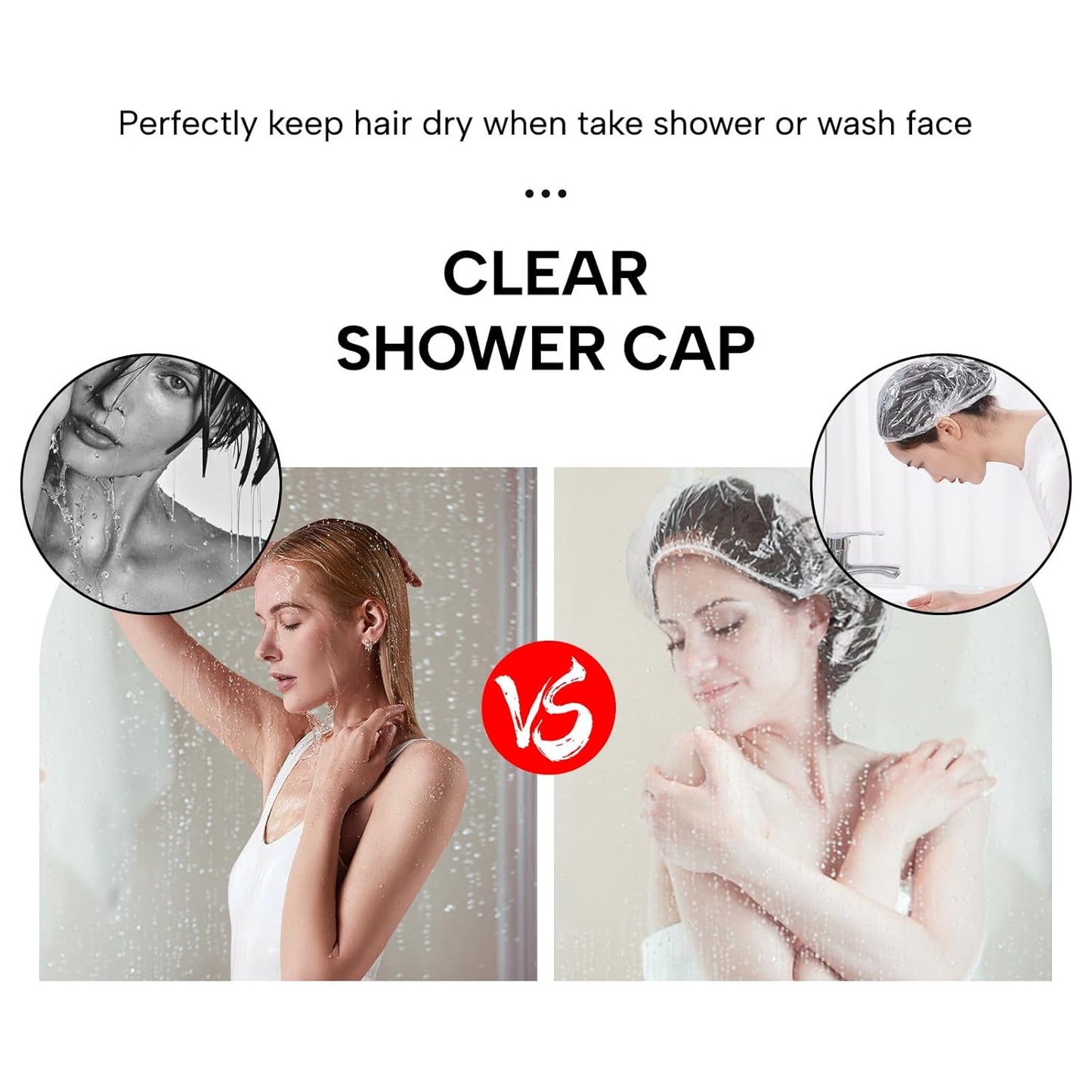 Years calm 100PS Disposable Shower Caps, Plastic Clear Shower Caps, lengthening and thickening Hair Caps for Hair dyeing assistance, Hotel and Hair Salon, Home Use, Portable Travel (Size 20.5"/52cm）