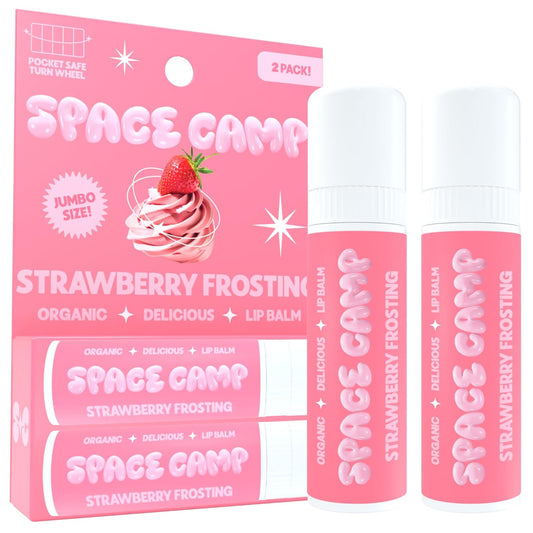 Wellness Jumbo Lip Balm - Strawberry Frosting Organic Flavored Balm (2 Pack)