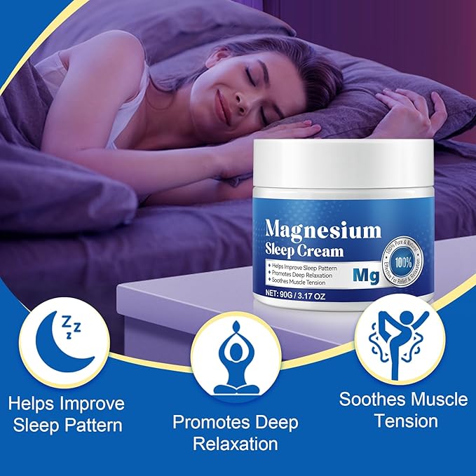 Magnesium Cream, Magnesium Cream for Sleep,Feet,Soothes Muscle Tension,Magnesium Lotion for Relaxation,3.17oz, Magnesium Oil for Feet, Promote Relaxation