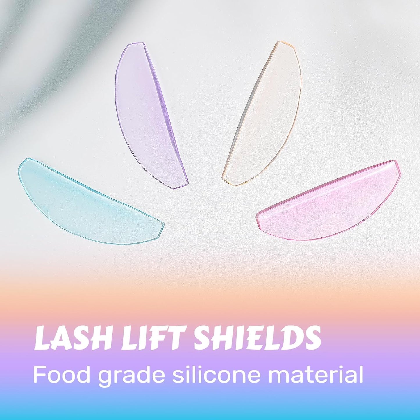 Lash Lift Shields Flat, Lomansa Korean Lash Lift Pads Super Sticky Glueless For NO.1 Perm Soften Lash Lift Rods (Colorful)