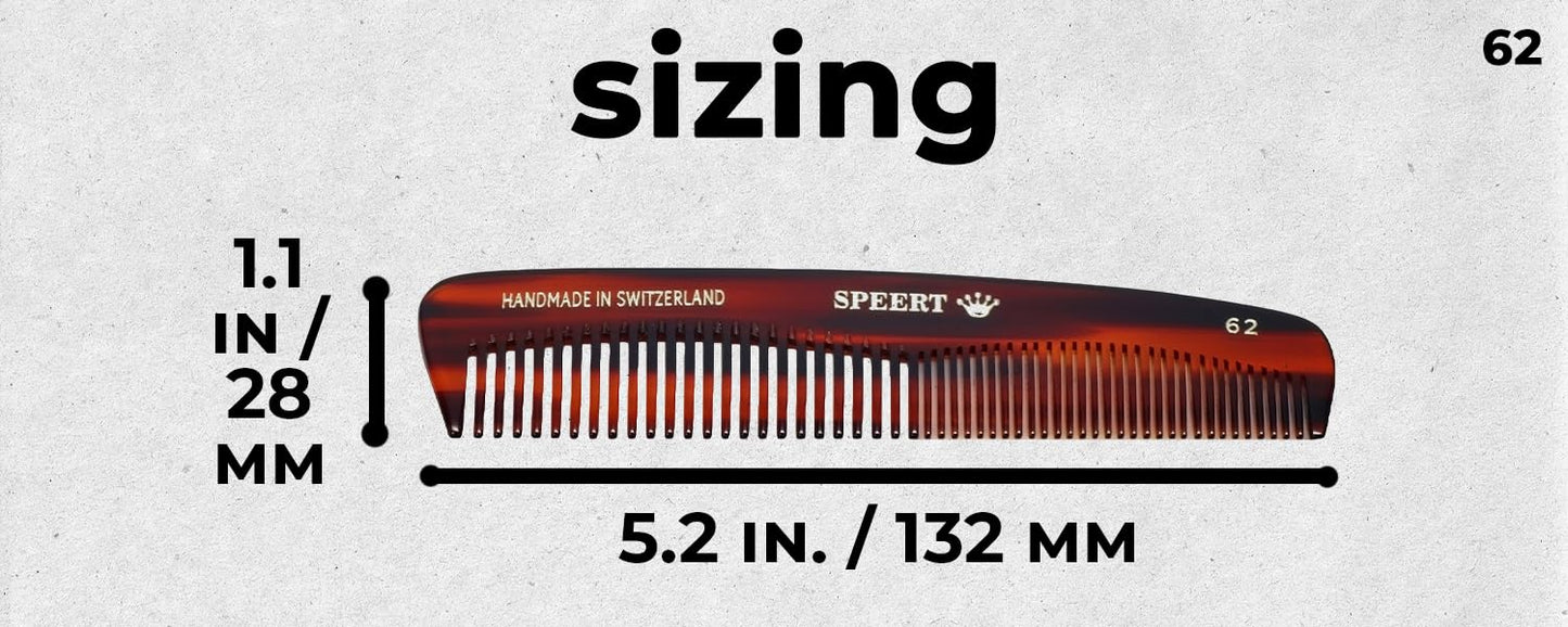 #62 Handmade Wide Narrow Tooth Comb Tortoise Havana Acetate Thick Coarse Curly Thin Fine Straight Hair Detangling Parting Grooming Teasing Hair Styling Hairdresser Barber Hairdressing Wet Dry