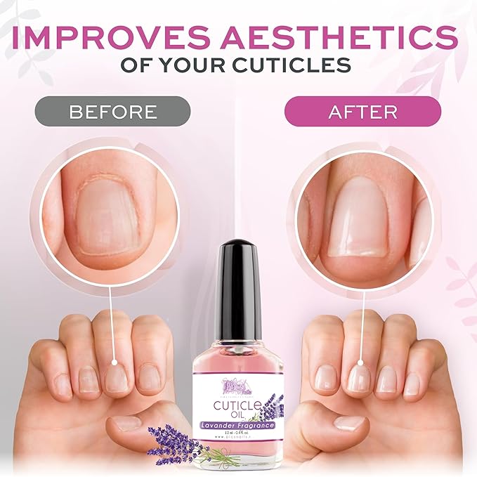 Pics Nails Professional Cuticle Oil - Lavender Cuticle Softener for Nails & Cuticle Care - Nail Oil Cuticle Repair Treatment with Sunflower Seed Oil 12ML Cuticle Oil Bottle with Brush Applicator