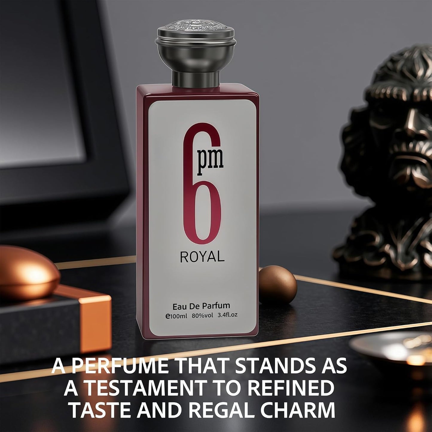 Cologne for Men 6PM Royal 3.4 Fl Oz Eau de Toilette Spray Noted with Mandarin,Pineapple,Cedarwood,Vanilla,Ambergris and Musk Fragrance Alcohol-Free Luxury Men's Perfume for Daily Use