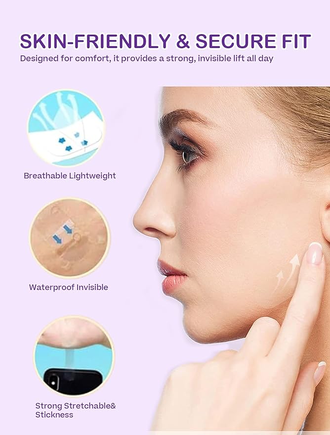 ACADA Face Lift Tape Invisible Face Tape Lifting, Instant Face Lifting Tape for Wrinkles, Face Tape for Wrinkles and Double Chin with Natural Lift & Youthful Look 120pcs