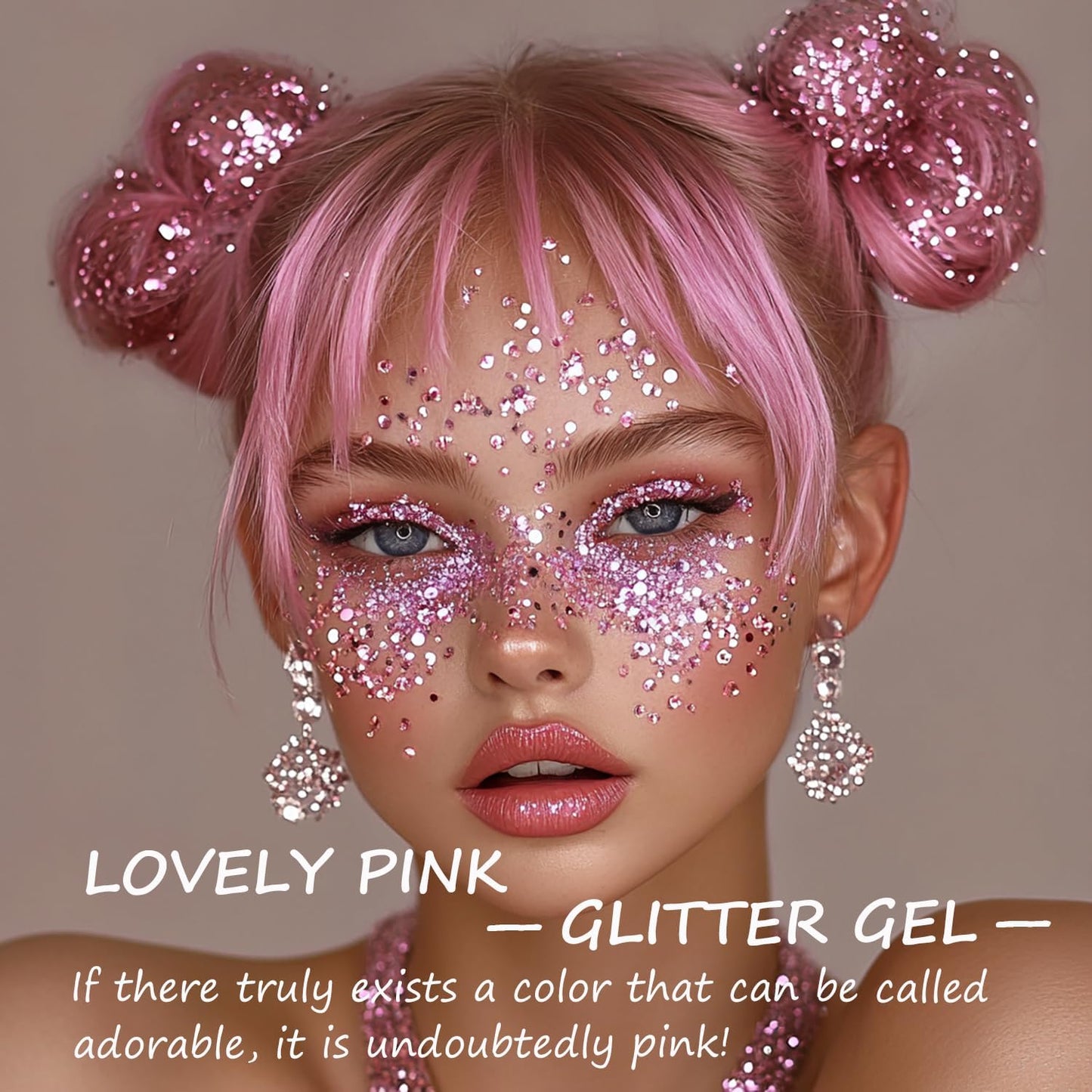 Face Body Glitter Set for Women and Kids, White Silver Pink Holographic Mermaid Sequins Chunky Glitter Makeup for Festival Rave Outfits Accessories, Sport, Wedding Season, Valentine's Day