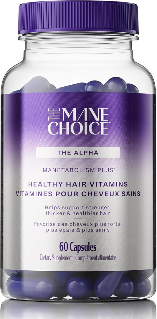 The Mane Choice MANETABOLISM Plus Healthy Hair Growth Vitamins - Supplements for Longer, Thicker, Healthier Hair - Hair Skin & Nails Vitamins for Women & Men (60 Capsules) Packaging May Vary