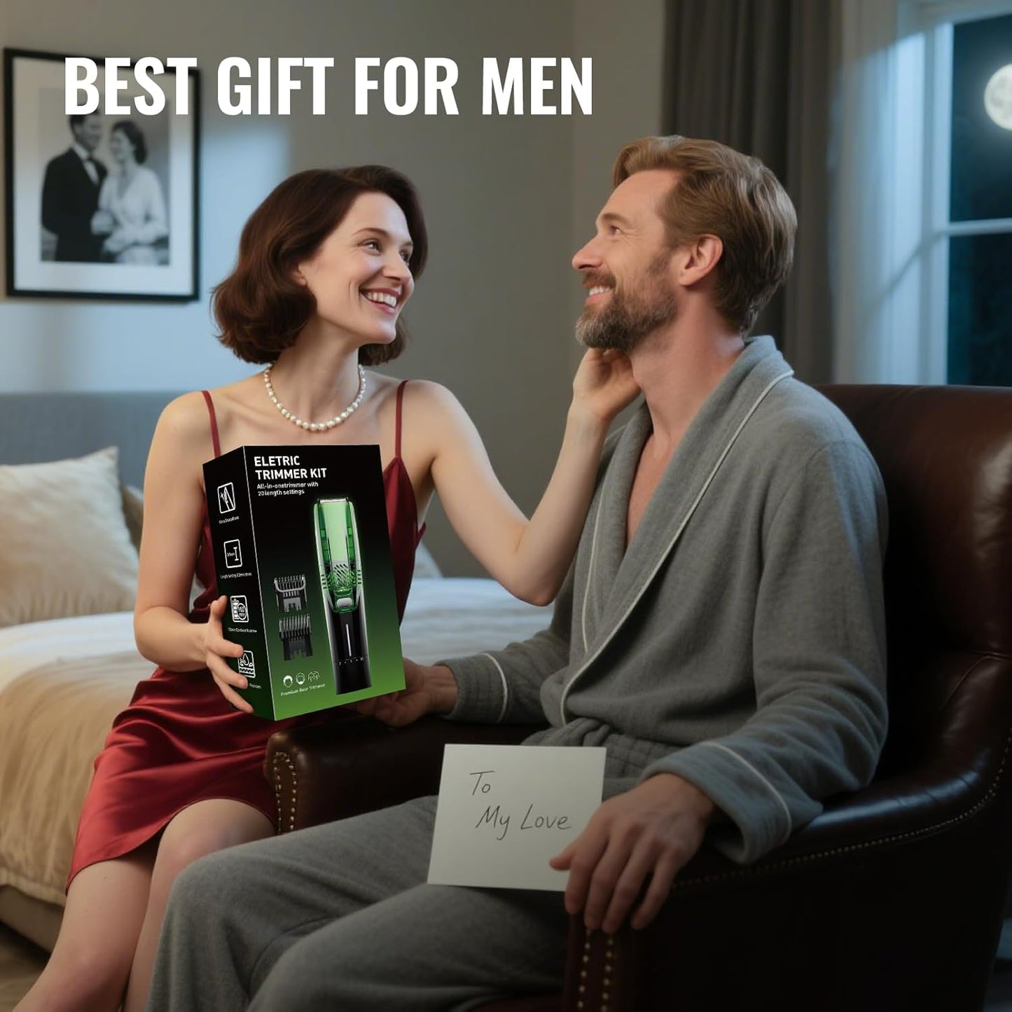 Premium Beard Trimmer for Men, Men's Vacuum Electric Shaver Kit, 20 Levels Adjustable, Wet/Dry Shaver, Upgraded Stainless Steel Ceramic Blade Heads for Precision Facial Hair, Christmas Gifts for Men