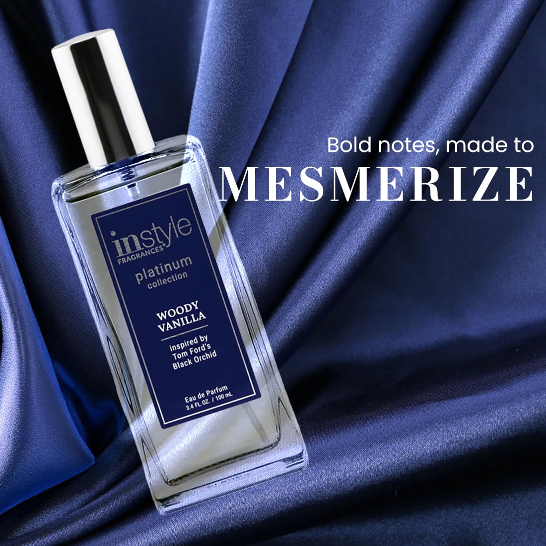 Instyle Fragrances, Platinum Collection, Woody Vanilla, Inspired by Tom Ford's Black Orchid, Unisex Eau de Parfum, CLEAN, Vegan, Paraben-Free, Never Tested on Animals, 3.4 Fluid Ounces