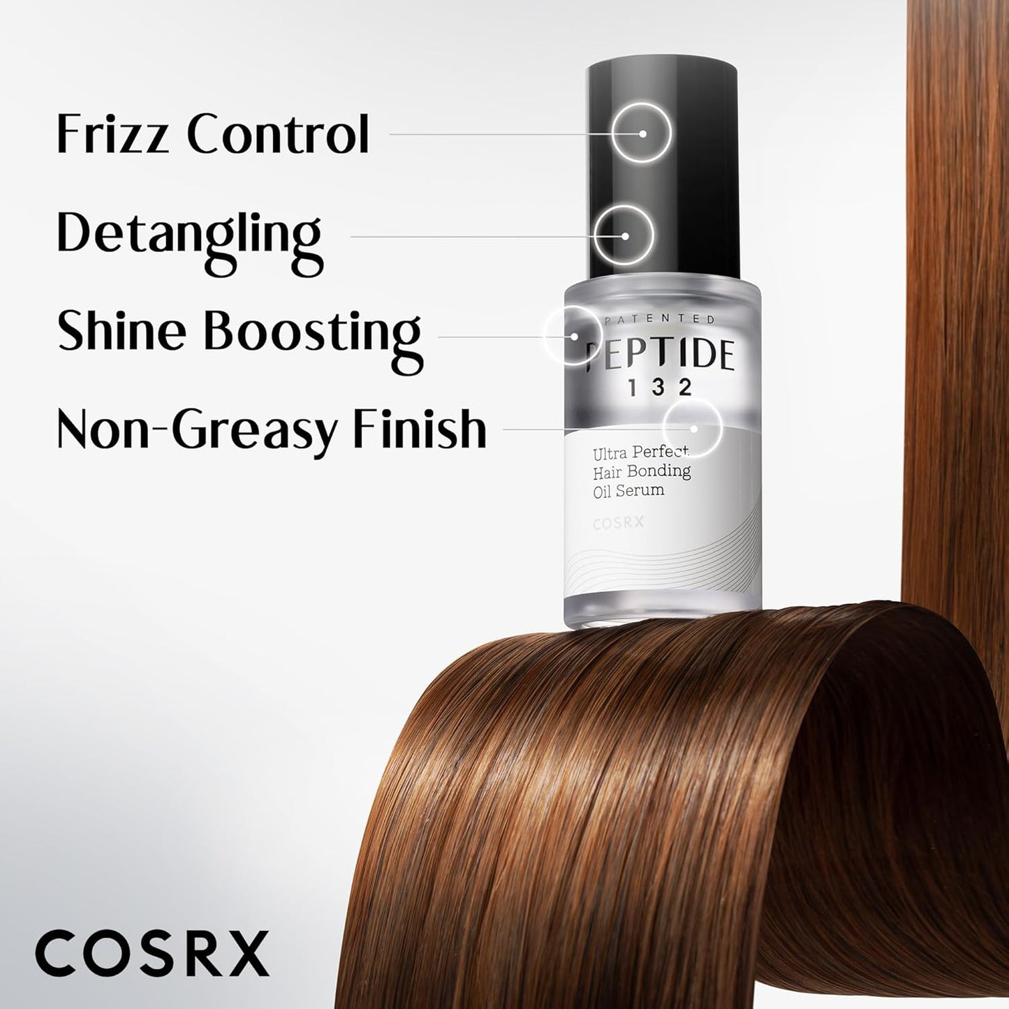 COSRX PEPTIDE 132 Hair Bonding Oil Serum, Travel Size Keratin Treatment for Frizzy, Damaged, Dry Hair – Repairs Split Ends, Adds Hair Gloss – For All Hair Types, Stocking Stuffers – 0.94 fl oz