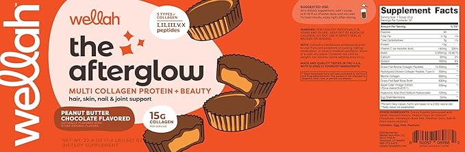The Afterglow Multi Collagen Protein + Beauty (Peanut Butter Chocolate Flavored) 30 Servings