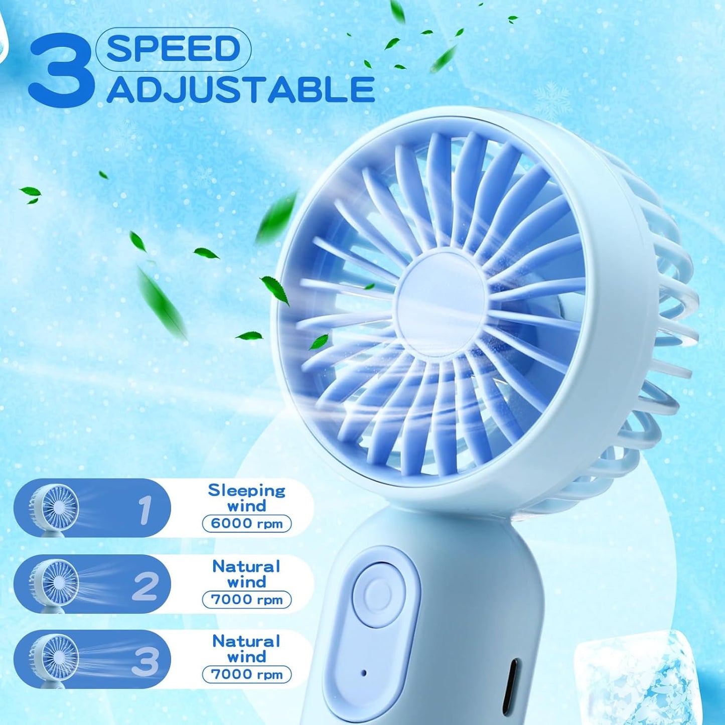 12 Pack Mini Portable Handheld Fan Bulk for Travel 3 Speeds, Rechargeable USB Battery Operated, Small Personal Eyelash Fans for Women Men Indoor Outdoor(Multicolor,Classic Style)