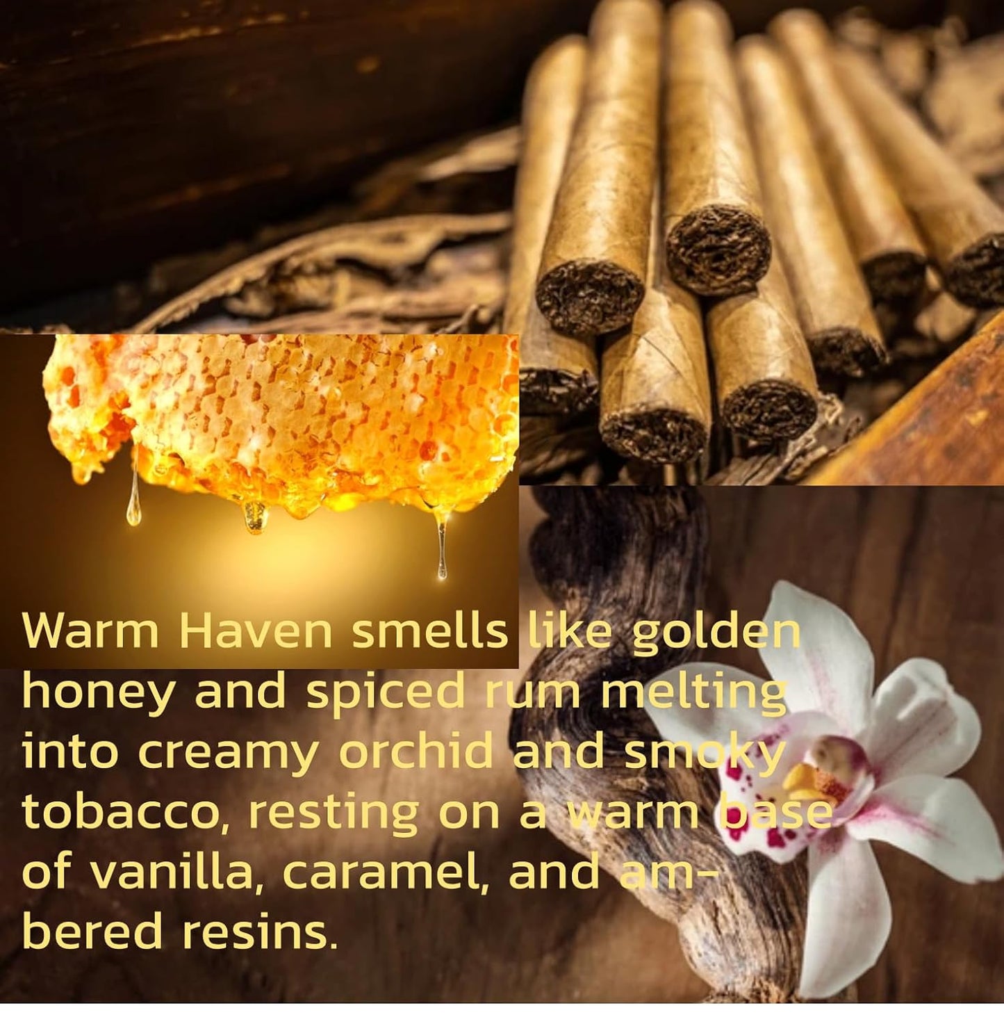 Liliya's Aroma Warm Haven Eau de Parfum – Holiday Fragrance with Honey, Cinnamon and Gourmand Vanilla Perfume, Luxury Amber Cozy Scent Long-Lasting | 3.4 Fl Oz