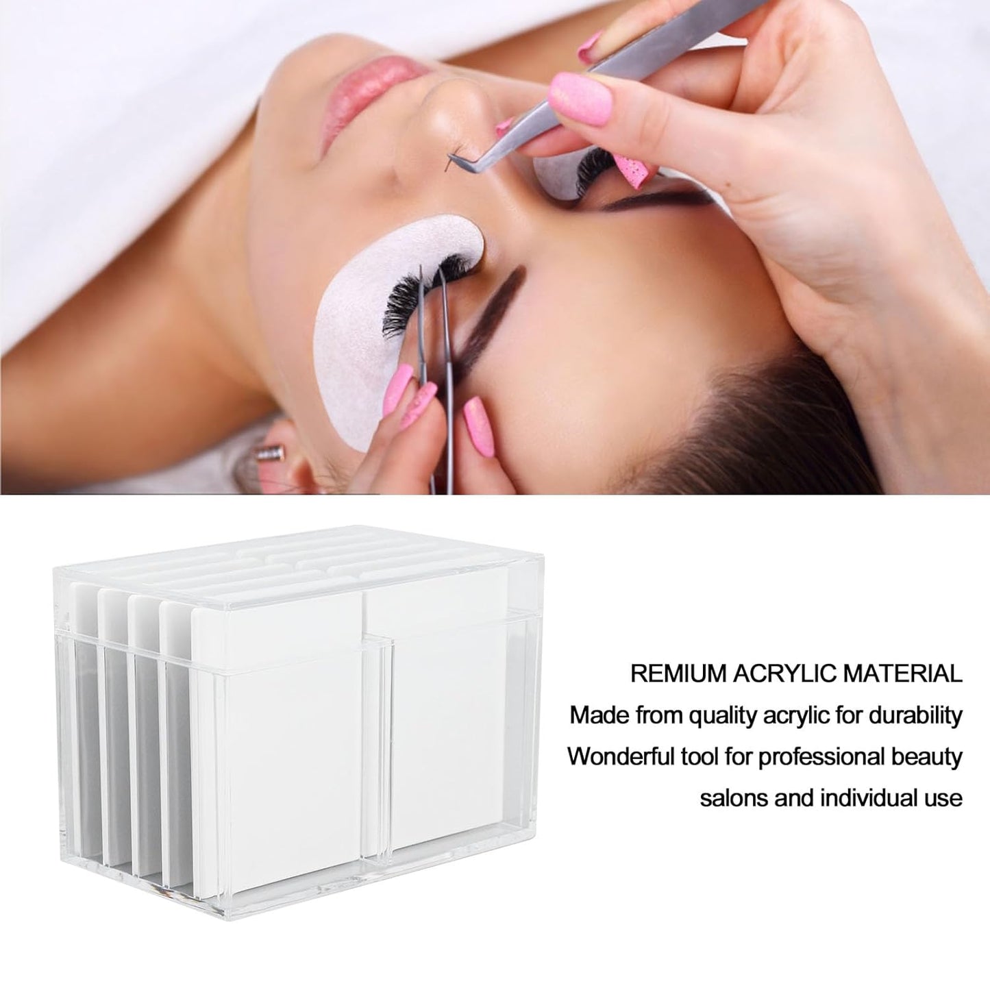 10 Layers Acrylic Eyelash Storage Box, Eyelash Holder Extension Tool with Magnetic Bottom, Makeup Organizer False Eyelashes Glue Pallet Holder, Grafting Eyelash Extension