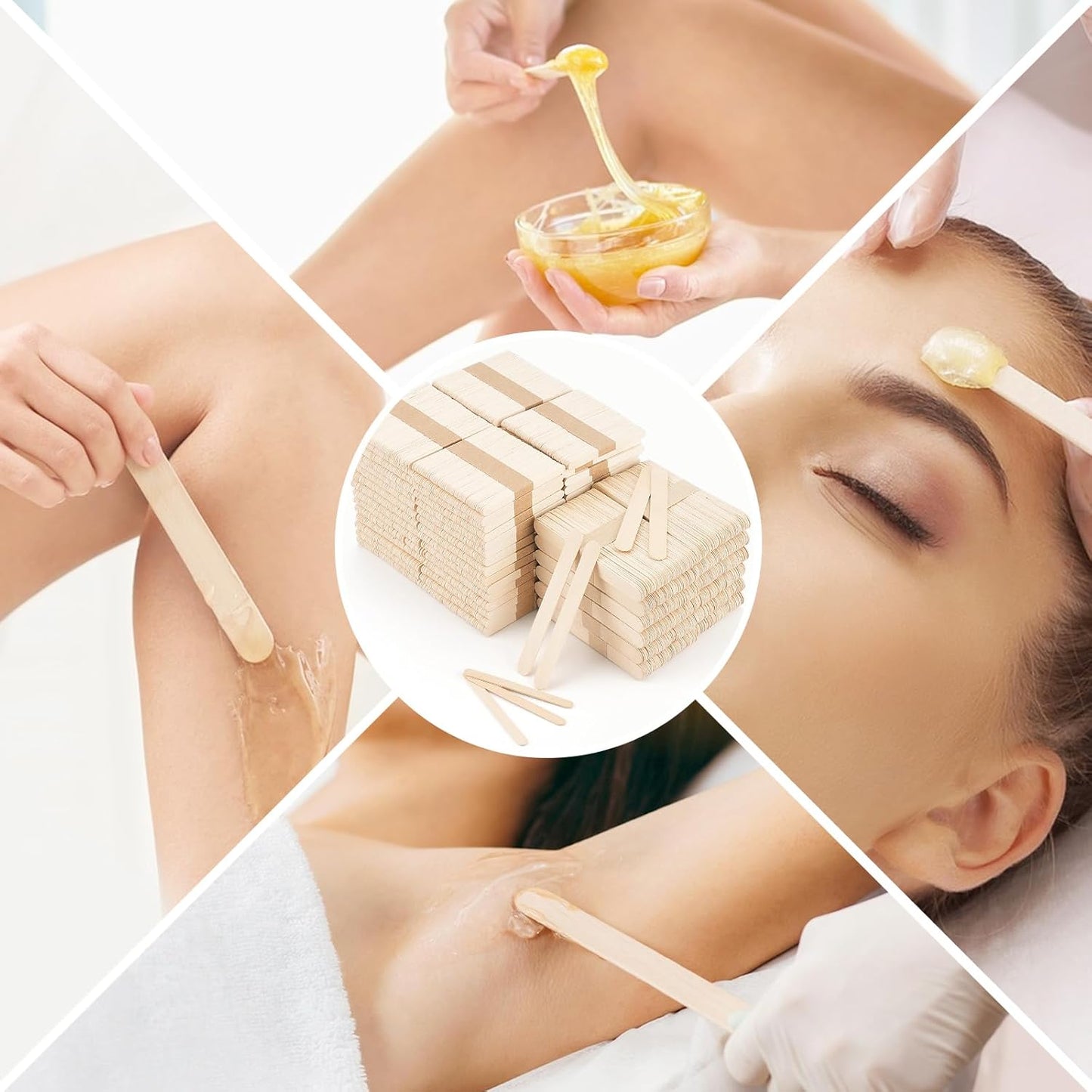 2 Style 2000 Pcs Wax Sticks for Hair Removal Splinter-Free Wooden Waxing Sticks Large Wax Applicator Sticks Wax Stick for Body and Face, Craft Sticks,Popsicle Sticks, 6-Inch & 4.5-Inch