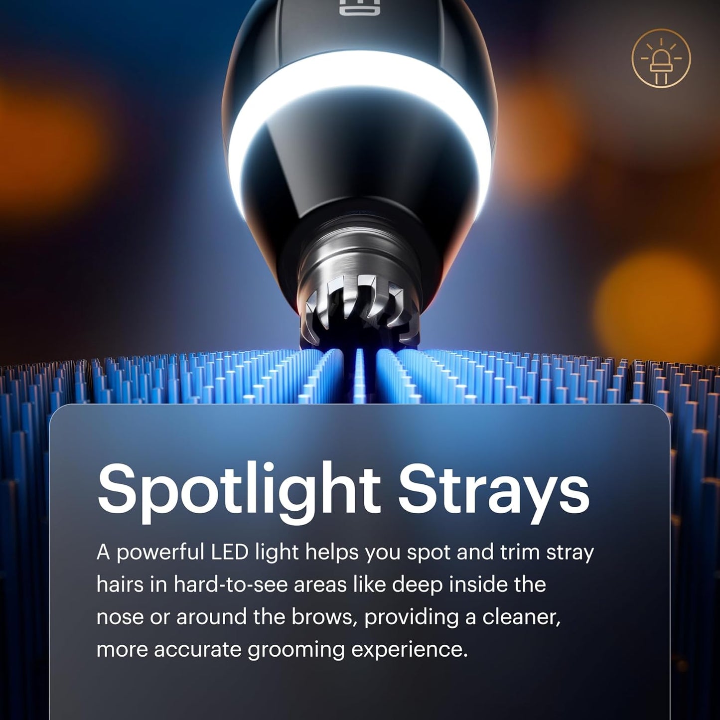 MANSCAPED® Weed Whacker® 3.0 PRO - Men's Electric Nose, Ear & Eyebrow Hair Trimmer – SkinSafe® Dual-Head System, LED Spotlight, Waterproof, Rechargeable, Travel Lock, Eyebrow Comb Attachment