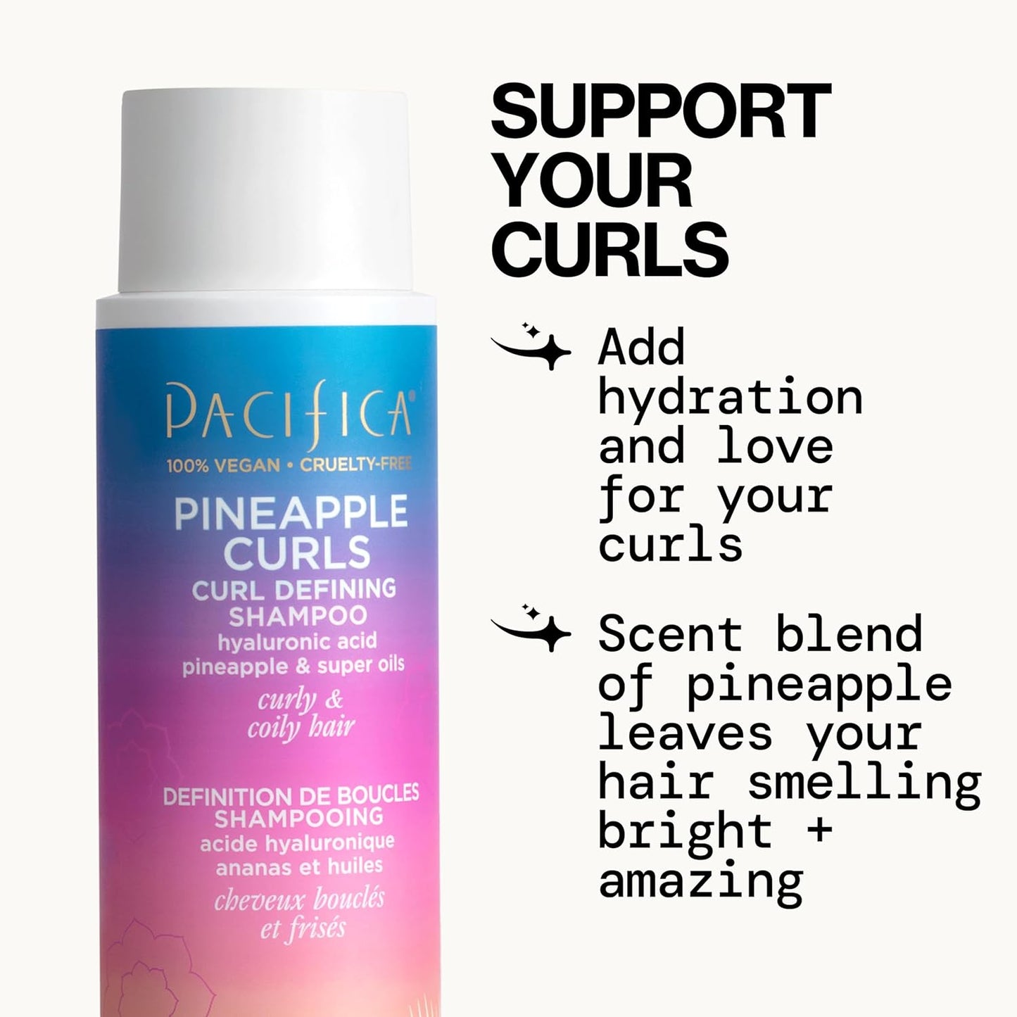 Pacifica Beauty 12.0 Fl Oz Pineapple Curls Curl Enhancing Shampoo - Hydrating & Frizz Control with Argan Oil & Hyaluronic Acid, Vegan + Cruelty Free