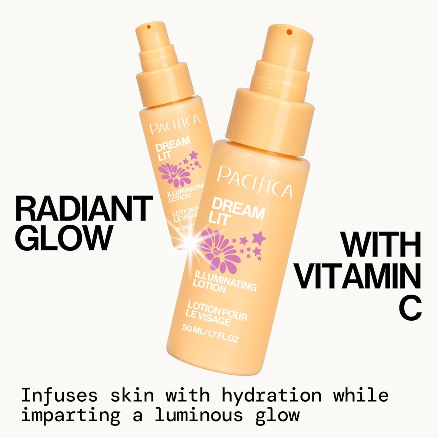 Pacifica Dreamlit Illuminating Facial Lotion – Vitamin C & Niacinamide Brightening Moisturizer for Radiant Glow - Natural Dewy Finish Hydrates & Minimizes Pores - Lightweight Daily Face Cream, Vegan