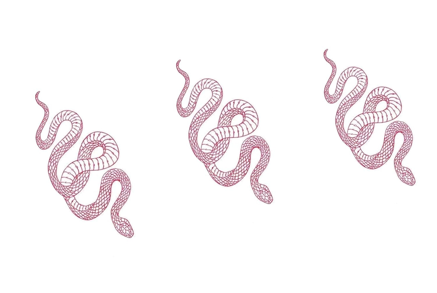 3 Sheets Yeahgoshopping Realistic Big Size Red Snake Waterproof Temporary Tattoo Stickers For Women Men Body Art Waist Decals Fake Tattoo