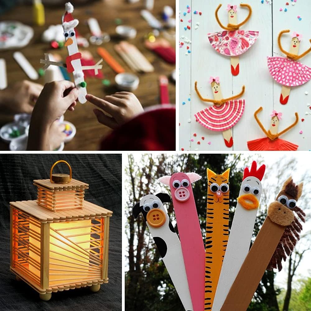 Mibly 4 Style 500 Pcs Assorted Wooden Wax Sticks for Body Legs Face and Small Medium Large Sizes Eyebrow Waxing Applicator Spatulas for Home and Spa Usage