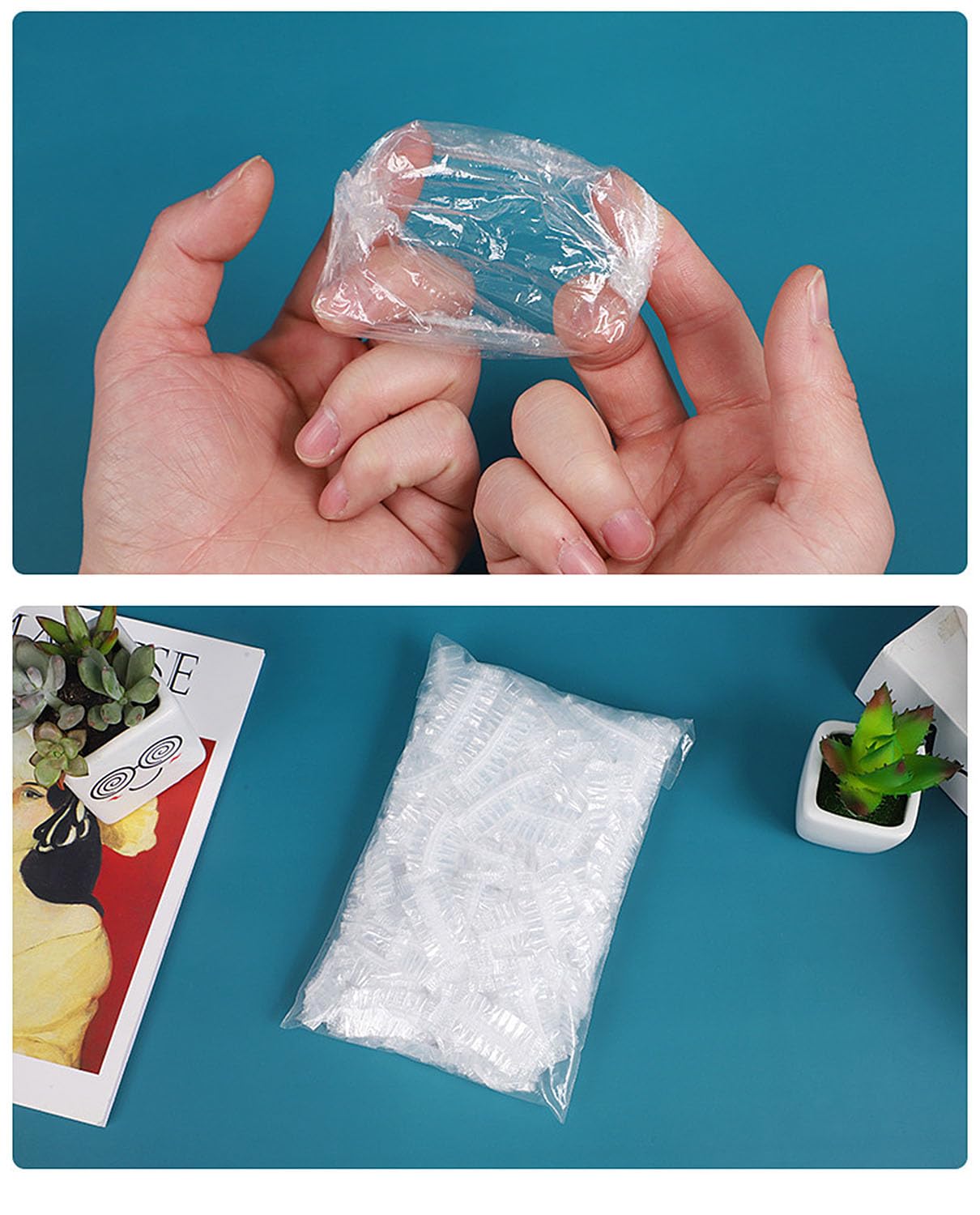 400 Pack Disposable Waterproof Ear Covers, Little Shower Caps Hair Dye Ear Protectors for Shower, Swimming & Hair Dye - Elastic Clear Plastic Small Caps for Salon, Bathing, Travel, Adults & Daily Use