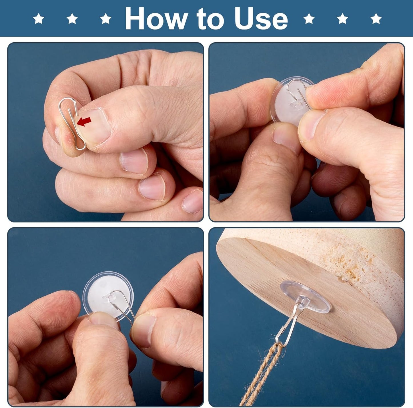 25 Pack Self-Adhesive Ceiling Hooks for Hanging, Small Sticky Ceiling Discs with Metal Hook, Removable Transparent Wall Hanger for Christams Wedding Birthday Party Decorations