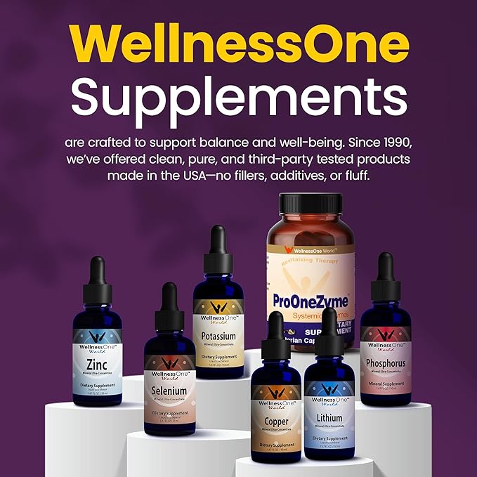 WellnessOne Liquid Phosphorus Supplements - Ionic Phosphorus Supplement from Ortho Phosphoric Acid for Healthy Bones & Teeth, Protein & Energy Production - Non-GMO, Vegan, Gluten Free - 1.67 fl oz