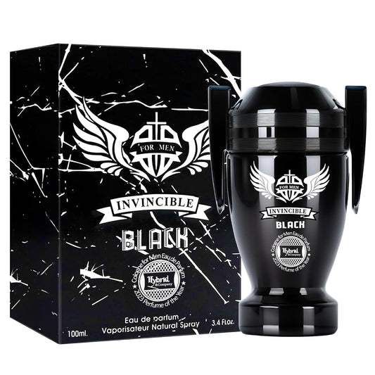Hybrid & Company Invincible Black For Men Pour Homme Eau De Toilette Natural Spray 3.4FL.OZ