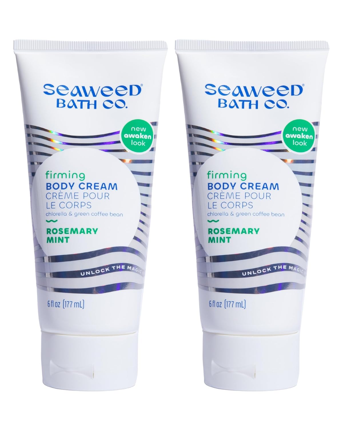 Seaweed Bath Co. Firming Body Cream - Rosemary Mint - Hydrating Hand and Body Lotion with Hyaluronic Acid - Toning Skin Moisturizer for Dry Skin - 6 oz (Pack of 2)