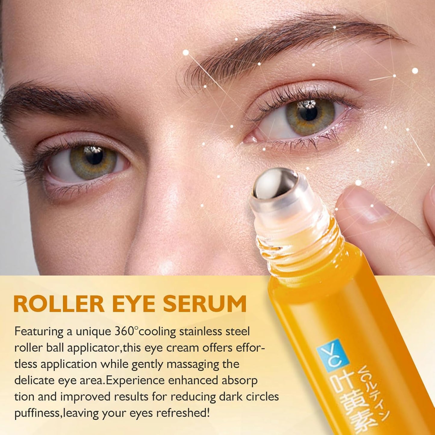 Vc Anti-Wrinkle Eye Serum Oil with Lutein - Hydrating Eye Treatment Oil to Help Improve the Appearance of Dark Circles and Fine Lines (3 Pcs)