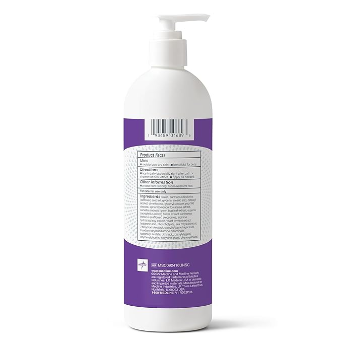Medline Remedy Clinical Skin Cream Moisturizer, Unscented (16 fl oz Pump Bottle), Nourishing for Dry Skin, Paraben & Sulfate-Free Moisturizing Cream for Face and Body, Lotion for Sensitive Skin