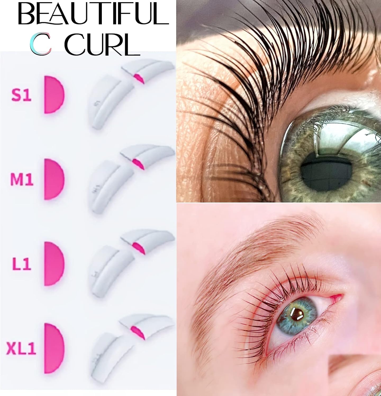 Lash Lift Pad, Eyelash Lift Shield, 5 Sizes Perm Rod DIY Lash Lifting at Home, Softer Perming Curlers Fit Eyes, Reusable Silicone Roller Orange Flat C curl Work with Glue Balm Very Well