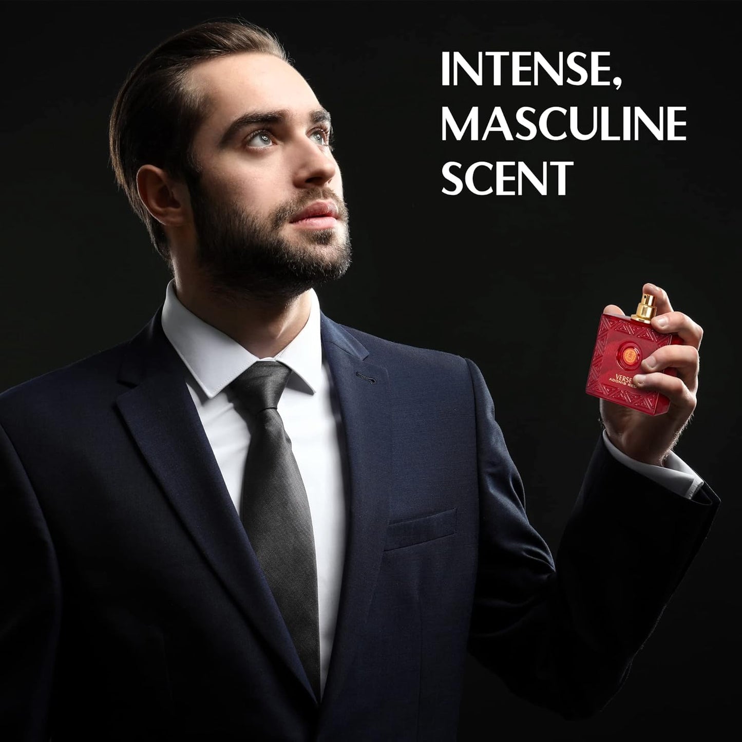 Verse Adonis Red for Men - 100ml Eau De Parfum Spray - Fruity Warm & Floral Fragrance Smell Fresh All Day Long Lasting Includes NovoGlow Carrying Pouch Gift for All Occasions