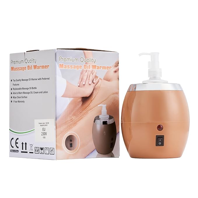 Master Massage Golden Touch Single Bottle Oil Warmer - Professional Lotion Heater With Empty Bottle - Original Design Cream Heating Device - One Dispenser Heating Furnace