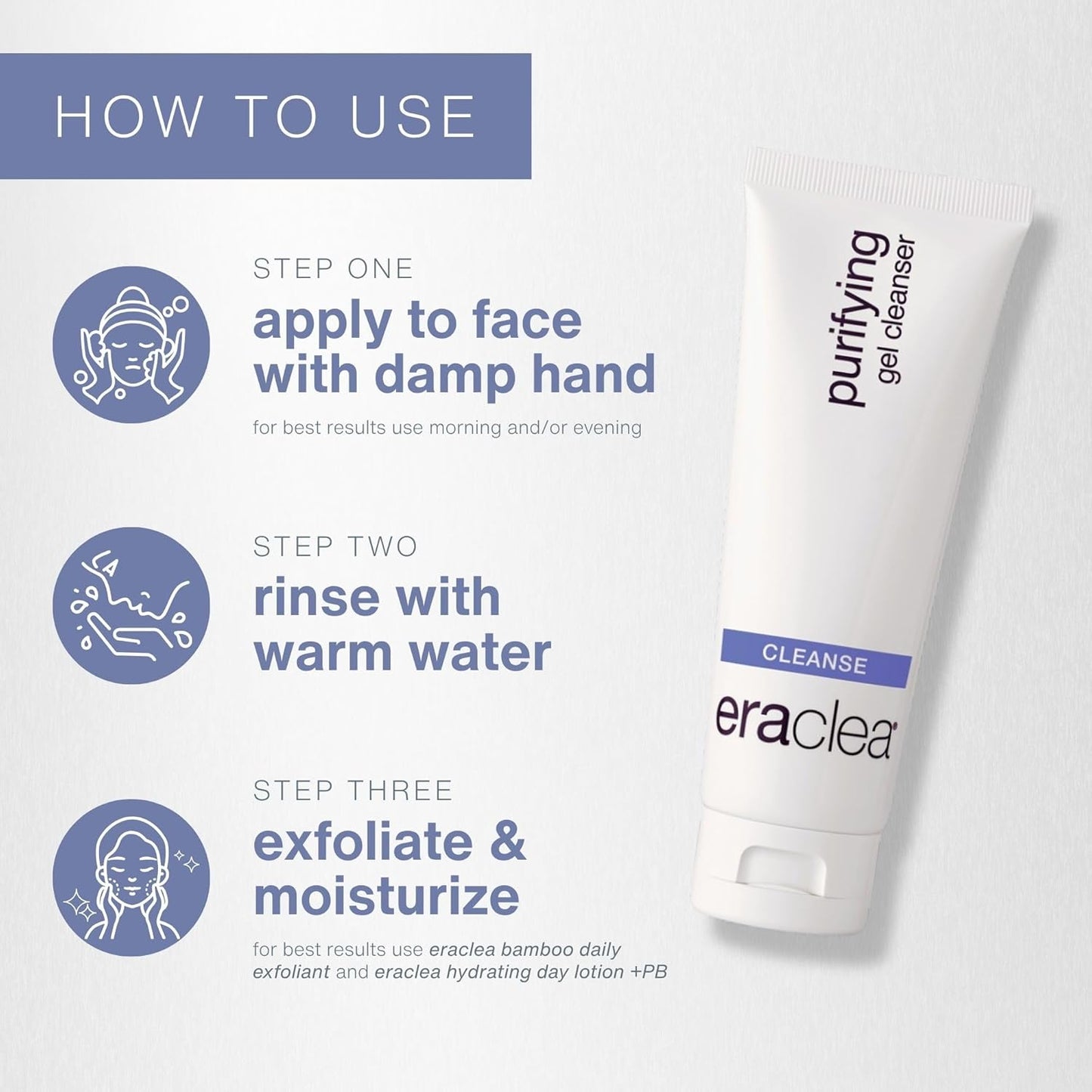 eraclea Purifying Gel Cleanser, Hydrating Skincare Face Wash with Hyaluronic Acid, Aloe & Watermelon Extract, Gentle Organic Cleanser for Dry & Sensitive Skin (4 fl oz)