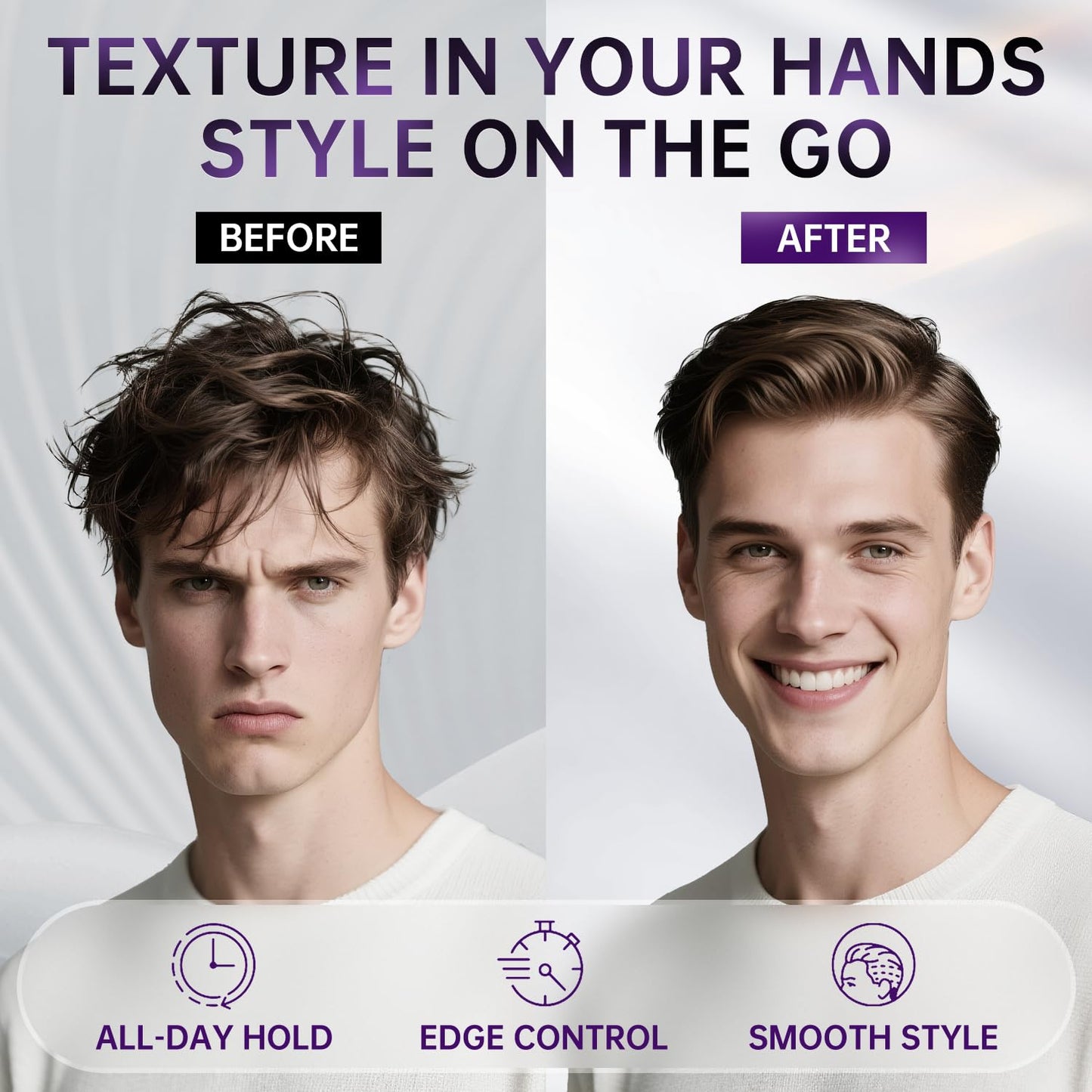 BOLI Hair Styling Wax for Men, All Day Strong Hold Gel, Texturizing & Matte Finish, Styling Pomade for Medium, Thick, Straight, or Wavy Hair (100g)