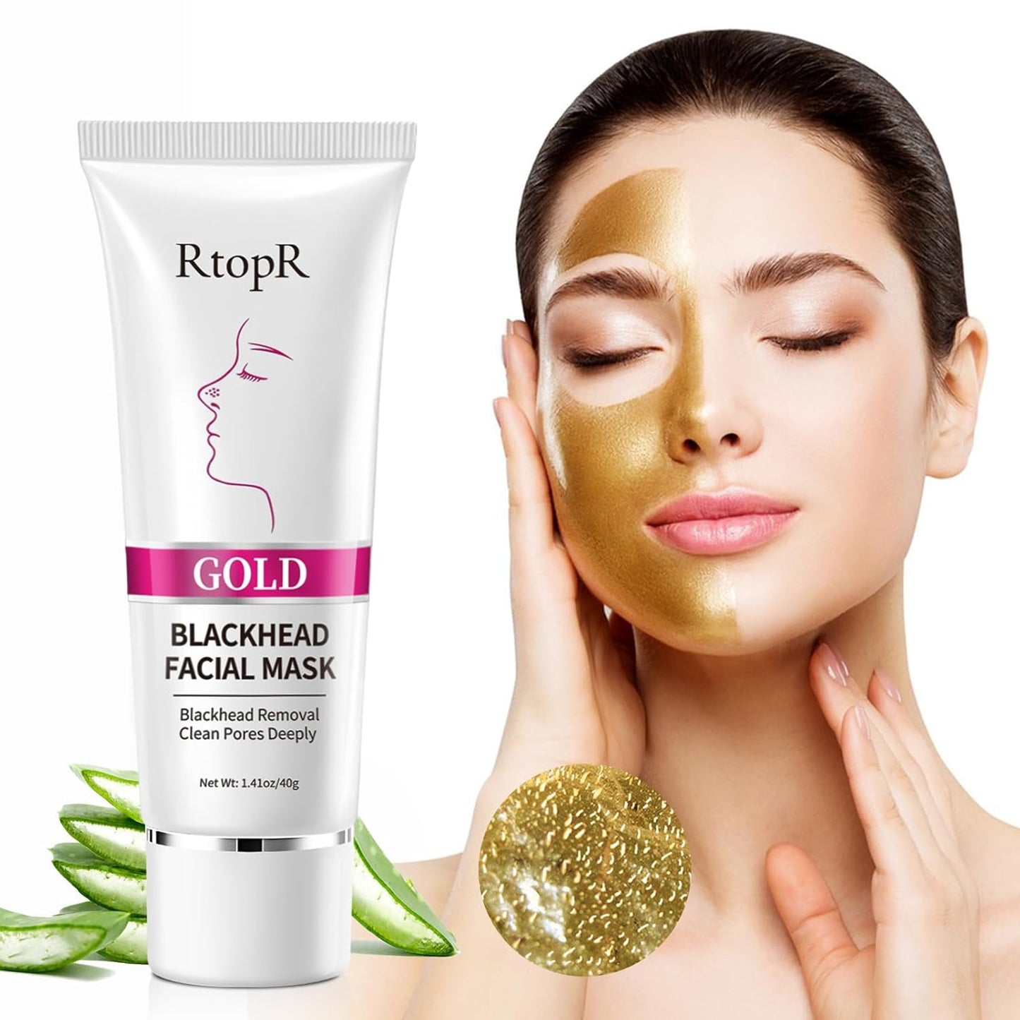 RtopR Blackhead Remover Mask, For All Skin Types, Deep Cleansing Blackheads, Dirts, Pores, Peel Off Facial Mask Nose Strips