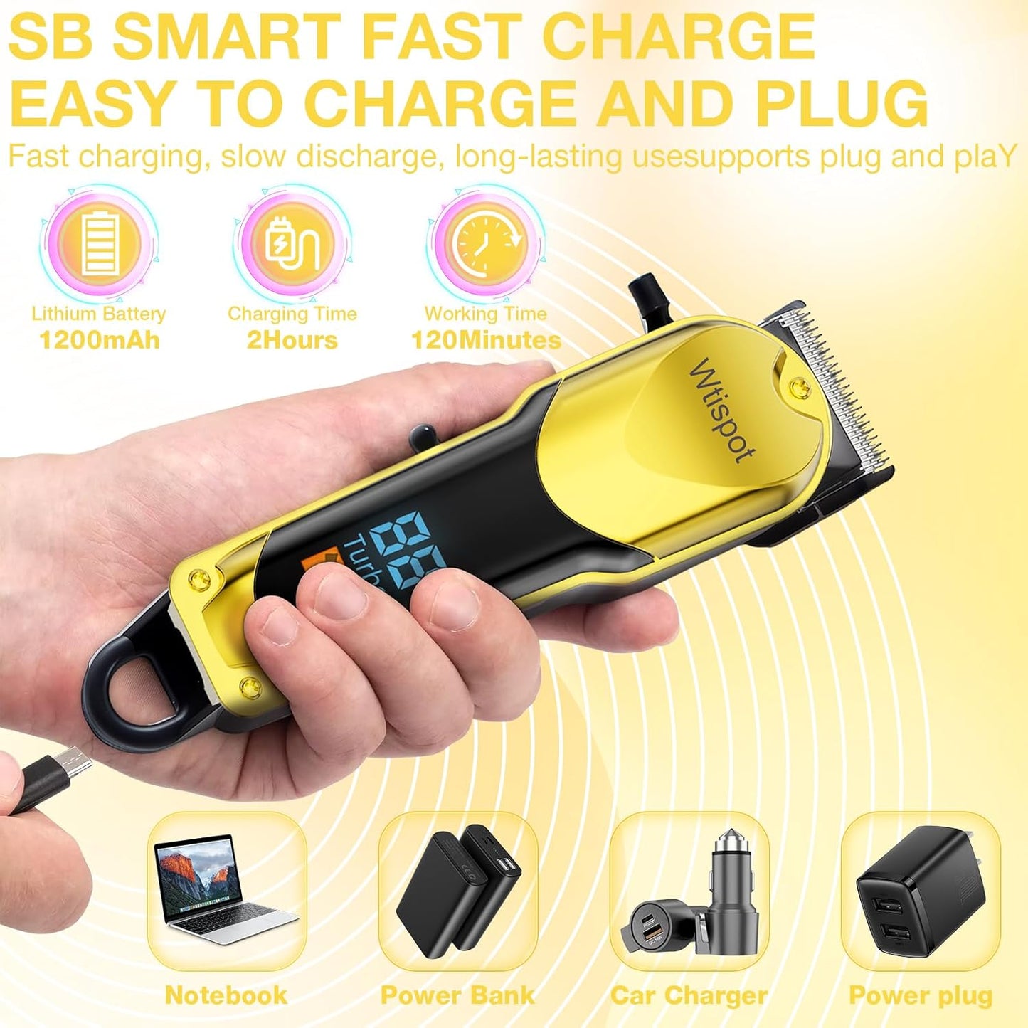 Hair Clippers Set for Men,Hair Clipper Trimmer with LED Display, Professional Cordless Hair Clipper Shaver Beard Trimmer, Hair Cutting Machine for Men, Holiday Gift for Father's Day Gift(with Apron)