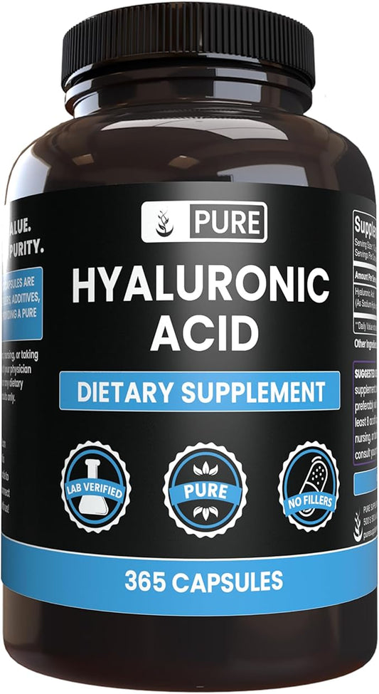 Pure Original Ingredients Hyaluronic Acid (365 Capsules) No Magnesium Or Rice Fillers, Always Pure, Lab Verified