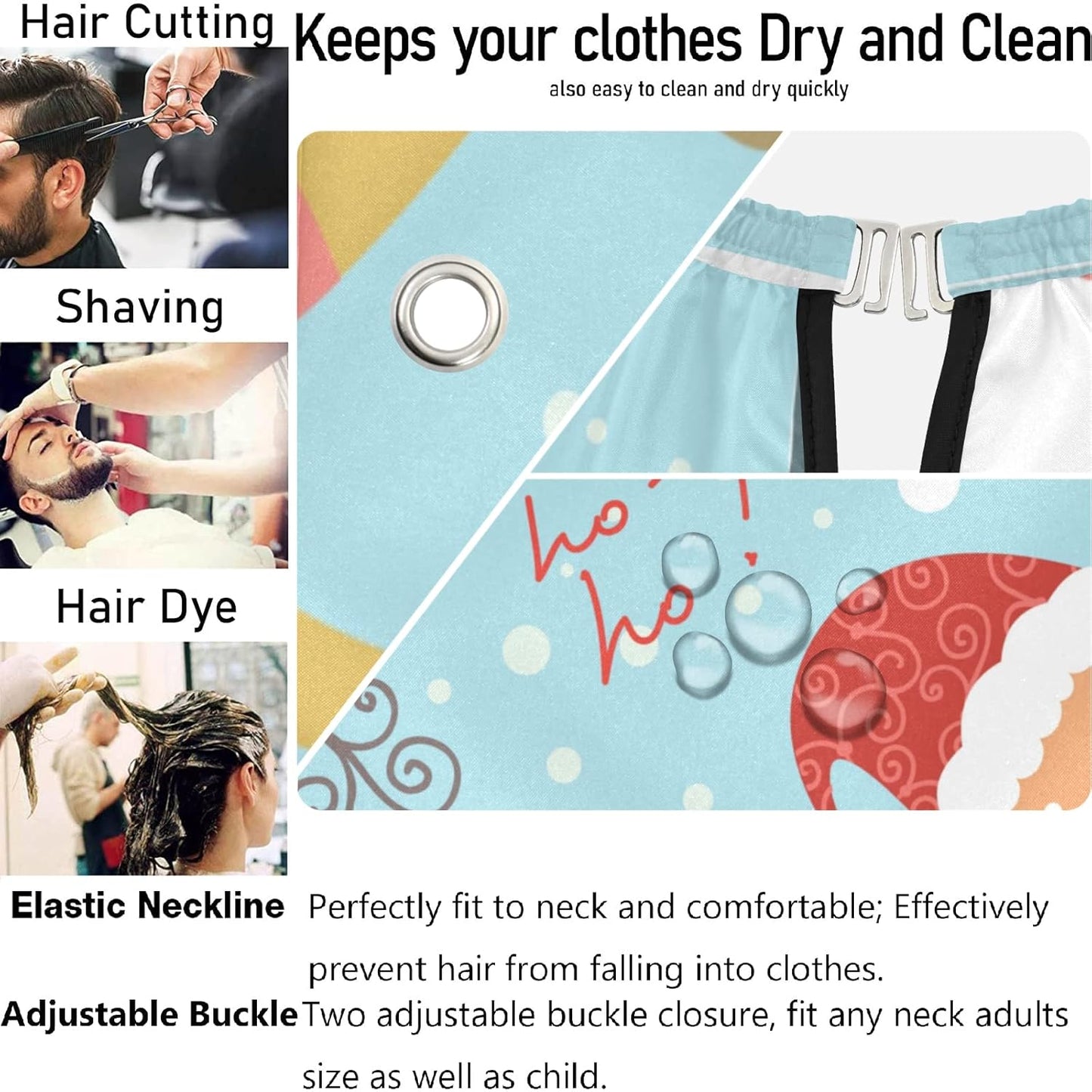 visesunny Barber Cape Christmas Roundelay Polyester Hair Cutting Salon Cape Apron Anti-Static Haircut Water-Resistant Shaving Cloth Beard Shaving Bib Hairdressing Cape