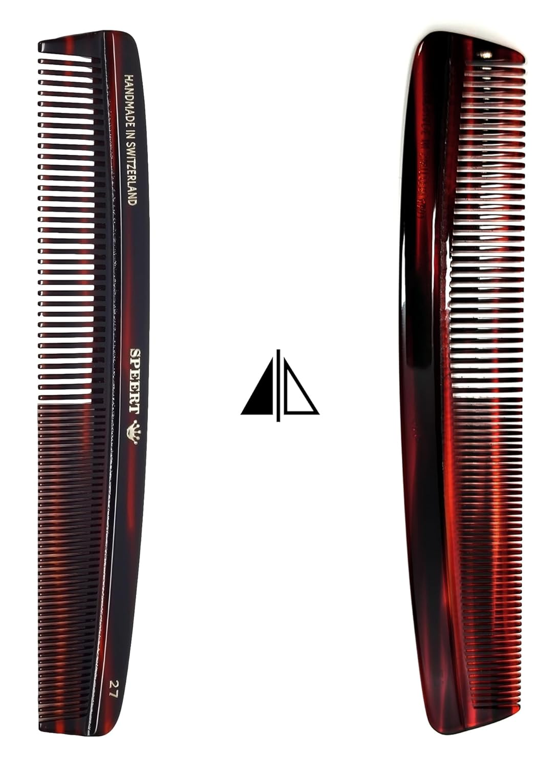 #27 Handmade Wide Narrow Tooth Comb Tortoise Havana Acetate Thick Coarse Curly Thin Fine Straight Hair Detangling Parting Grooming Teasing Hair Styling Hairdresser Barber Hairdressing Wet Dry