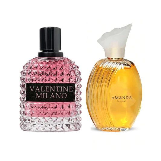 Women's Perfume Combo Set Milano Women&Amanda Floral Fruity Fragrance Eau De Parfum Elegant 100ml Bottle Natural Spray Each for Daily Used