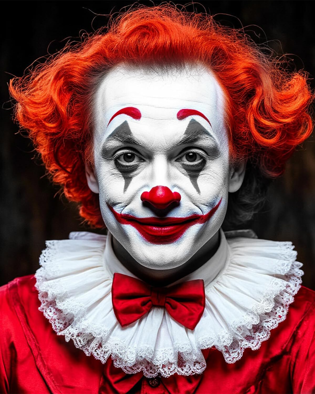 3 Colors Oil Based Face Body Paint Set with 6 Brushes, White Black Red Clown Makeup Kit for Halloween Goth Pennywise Joker Devil Zombie Vampire Skeleton SFX Cosplay Stage, Non Toxic for Kids & Adults