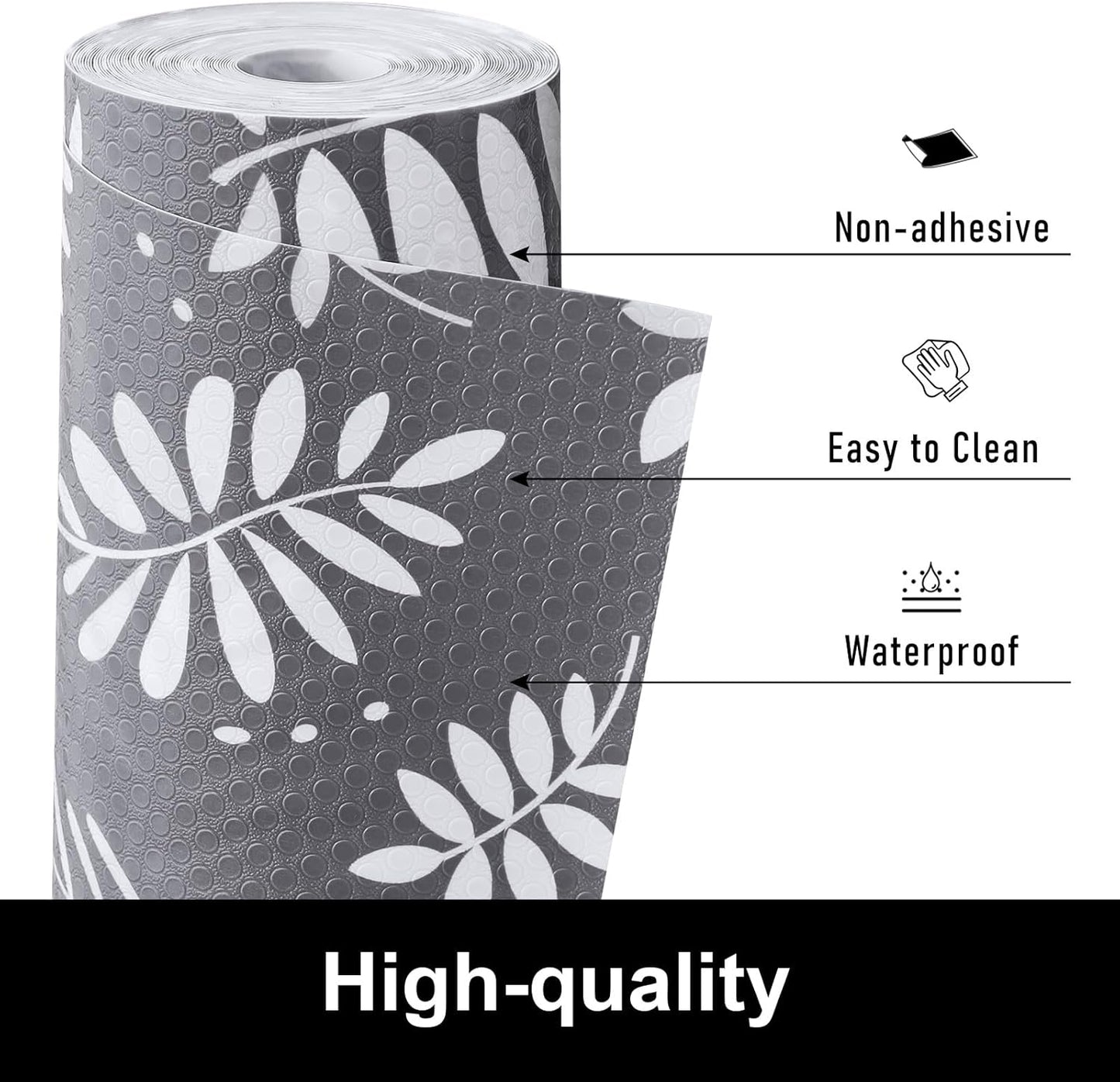 Cooyes Shelf and Drawer Liner for Kitchen Cabinets Non-Adhesive, Waterproof Non-Slip Cabinet Liners for Desk, Refrigerator, Shelves, Bathroom Drawers, Cabinet Protection