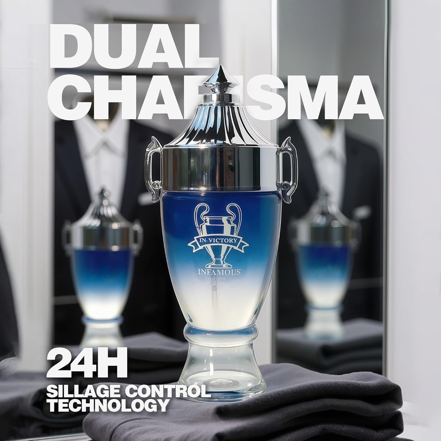 Cologne for Men In-Victory Infamous Natural Spray Classic Long Lasting Scent Wonderful Fragrance Gift Eau De Toilette Men Perfume for Daily Use 3.4 Fluid Ounce